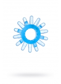 Голубая гелевая насадка с шипиками - Toyfa Basic - в Батайске купить с доставкой