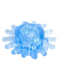 Голубая гелевая насадка с шипиками - Toyfa Basic - в Батайске купить с доставкой