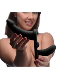 Черный вибрострапон Double Take 10X Double Penetration Vibrating Strap-on Harness - XR Brands - купить с доставкой в Батайске