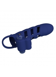 Синяя насадка на пенис Powerful Ring - 18,8 см. - Baile - в Батайске купить с доставкой