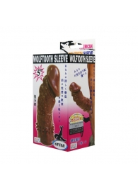 Коричневая насадка на пенис Wolftooth Sleeve - 13 см. - Baile - в Батайске купить с доставкой