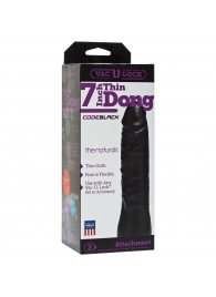 Насадка-фаллоимитатор для страпон-систем Vac-U-Lock CodeBlack 7 Inch Thin Dong - 18,3 см. - Doc Johnson - купить с доставкой в Батайске