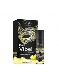 Съедобный жидкий вибратор Dual Vibe! со вкусом лимонного джина с тоником - 15 мл. - ORGIE - купить с доставкой в Батайске