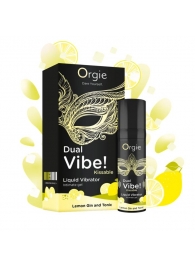Съедобный жидкий вибратор Dual Vibe! со вкусом лимонного джина с тоником - 15 мл. - ORGIE - купить с доставкой в Батайске