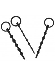 Набор из 3 черных силиконовых уретральных стимуляторов Training Set - Orion - купить с доставкой в Батайске