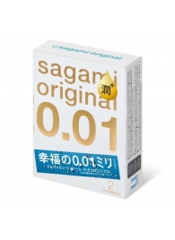 Увлажнённые презервативы Sagami Original 0.01 Extra Lub - 2 шт. - Sagami - купить с доставкой в Батайске