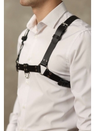 Черная мужская кожаная портупея №4 - БДСМ Арсенал - купить с доставкой в Батайске