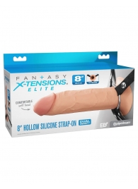 Полый страпон на ремнях 8’’ Hollow Silicone Strap-on - Pipedream - купить с доставкой в Батайске