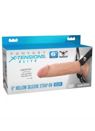 Полый страпон на ремнях 6’’ Hollow Silicone Strap-on - Pipedream - купить с доставкой в Батайске