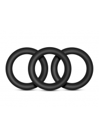 Набор из 3 черных эрекционных колец Black Small Penis Rings - Blush Novelties - в Батайске купить с доставкой