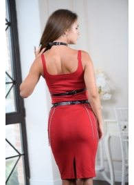 Черно-серебристая портупея-юбка plus size с цепочками - БДСМ Арсенал - купить с доставкой в Батайске