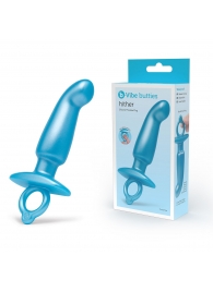 Голубая анальная пробка для массажа простаты Hither Silicone Prostate Plug - 14,3 см. - b-Vibe - в Батайске купить с доставкой