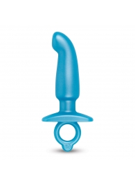 Голубая анальная пробка для массажа простаты Hither Silicone Prostate Plug - 14,3 см. - b-Vibe - в Батайске купить с доставкой