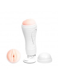 Мастурбатор-вагина Flora White с присоской и 12 режимами вибрации - Baile - в Батайске купить с доставкой