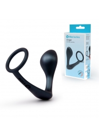 Черное эрекционное кольцо со стимулятором простаты Ringer Cock Ring   Plug - b-Vibe - в Батайске купить с доставкой