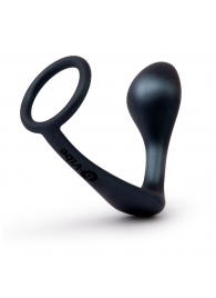 Черное эрекционное кольцо со стимулятором простаты Ringer Cock Ring   Plug - b-Vibe - в Батайске купить с доставкой