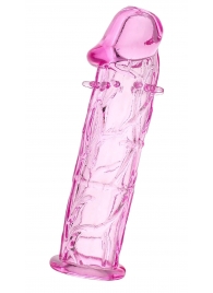 Розовая насадка фаллической формы - 12,5 см. - A-toys - в Батайске купить с доставкой