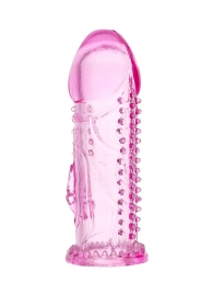Розовая насадка на пенис с шипиками и коготком - 13,5 см. - A-toys - в Батайске купить с доставкой