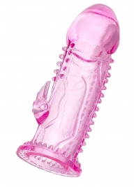 Розовая насадка на пенис с шипиками и коготком - 13,5 см. - A-toys - в Батайске купить с доставкой