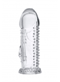 Прозрачная насадка на пенис с шипиками и коготком - 13,5 см. - A-toys - в Батайске купить с доставкой