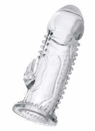 Прозрачная насадка на пенис с шипиками и коготком - 13,5 см. - A-toys - в Батайске купить с доставкой