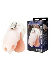 Белая клетка для пениса Silicone Small 2 in Cock Cage With Ball Divider - BlueLine - купить с доставкой в Батайске