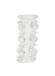 Прозрачная насадка на пенис с шипами и бугорками JELLY JOY LUST CLUSTER CLEAR - Dream Toys - в Батайске купить с доставкой