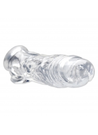 Прозрачная насадка для увеличения члена Realistic Clear Penis Enhancer and Ball Stretcher - 20,3 см. - XR Brands - в Батайске купить с доставкой