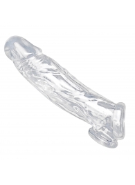 Прозрачная насадка для увеличения члена Realistic Clear Penis Enhancer and Ball Stretcher - 20,3 см. - XR Brands - в Батайске купить с доставкой
