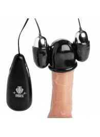 Черная стимулирующая насадка для головки полового члена Multi Speed Vibrating Penis Head Teaser - XR Brands - в Батайске купить с доставкой