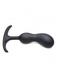Черный массажер простаты с утяжелителями Premium Silicone Weighted Prostate Plug Medium - 16,3 см. - XR Brands - в Батайске купить с доставкой