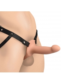 Телесный полый страпон на черных регулируемых ремешках 2’’ Erection Smooth Silicone Penis Sheath - XR Brands - купить с доставкой в Батайске