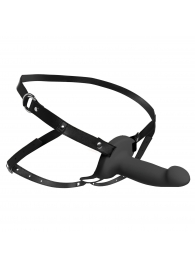 Черный полый страпон с вибрацией 2’’ Erection 28X Smooth Vibrating Silicone Penis Sheath - XR Brands - купить с доставкой в Батайске