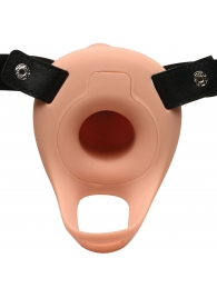 Телесный полый страпон 2  Erection 28X Smooth Vibrating Silicone Penis Sheath - 16 см. - XR Brands - купить с доставкой в Батайске