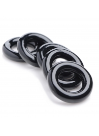 Комплект из 5 черных эрекционных колец для мошонки Ring Master Custom Ball Stretcher Kit - XR Brands - в Батайске купить с доставкой