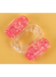 Прозрачное виброкольцо с двумя вибропульками - Toyfa Basic - в Батайске купить с доставкой