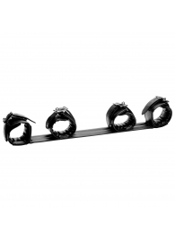 Черная распорка с манжетами для рук и ног Deluxe Rigid Spreader Bar - XR Brands - купить с доставкой в Батайске