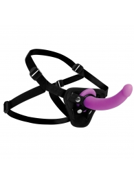 Лиловый поясной страпон Navigator Silicone G-Spot Dildo with Harness - 17,8 см. - XR Brands - купить с доставкой в Батайске