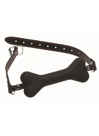 Черный кляп в форме косточки Hound Adjustable Dog Bone Gag - XR Brands - купить с доставкой в Батайске