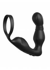 Черный вибростимулятор простаты с эрекционным кольцом Ass-Gasm Pro P-Spot Milker - Pipedream - в Батайске купить с доставкой