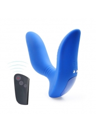 Синий вибромассажер простаты 3,5’’ Remote Control Curve P-spot Massager - 12 см. - Erokay - в Батайске купить с доставкой