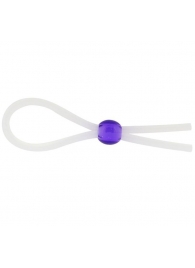 Прозрачное лассо с фиолетовой бусиной SILICONE COCK RING WITH BEAD LAVENDER - NMC - в Батайске купить с доставкой