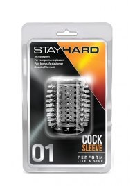 Прозрачная насадка с шипами STAY HARD COCK SLEEVE 01 CLEAR - Blush Novelties - в Батайске купить с доставкой