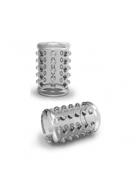 Прозрачная насадка на пенис с шишечками STAY HARD COCK SLEEVE 02 CLEAR - Blush Novelties - в Батайске купить с доставкой