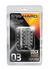 Прозрачная насадка с шипами и шишечками STAY HARD COCK SLEEVE 03 CLEAR - Blush Novelties - в Батайске купить с доставкой