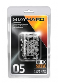 Прозрачная насадка с капельками STAY HARD COCK SLEEVE 05 CLEAR - Blush Novelties - в Батайске купить с доставкой