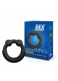 Черное эрекционное силиконовое кольцо - Sex Expert - в Батайске купить с доставкой