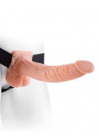 Полый страпон телесного цвета Hollow Strap-On with Balls - 24 см. - Pipedream - купить с доставкой в Батайске
