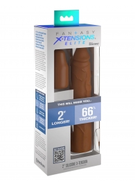 Коричневая насадка на член 2  Silicone X-tension - 20,3 см. - Pipedream - в Батайске купить с доставкой