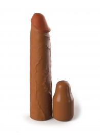 Коричневая насадка на член 2  Silicone X-tension - 20,3 см. - Pipedream - в Батайске купить с доставкой